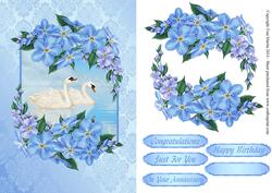 Swan Lake Topper & Floral Decoupage