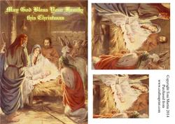 Christmas Nativity Scene Card Front / Topper & Pyramage