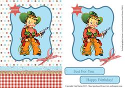 Cowboy Birthday Card Topper & Decoupage
