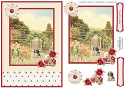 Puppy in the Garden & Floral Decoupage