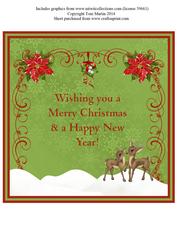 Christmas Reindeers Snow Scene Insert