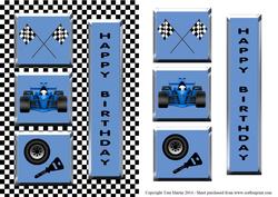 Racing Car Birthday Topper & Decoupage