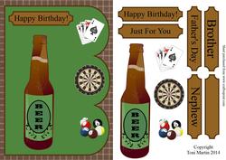 Down the Pub Birthday / Father's Day Topper & Decoupage