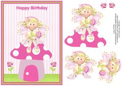 Fairy & Toadstool Birthday Topper & Decoupage