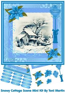 Snowy Cottage Scene Christmas Mini Kit & Decoupage