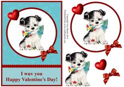 I Wuv You Happy Valentine's Day Topper & Decoupage
