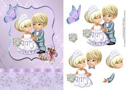 Bride & Groom Wedding Topper & Decoupage