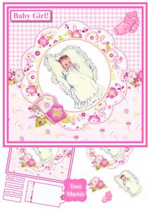 New Baby Girl Mini Kit & Decoupage