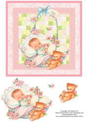 New Baby Girl Patchwork Topper & Decoupage