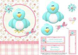 Birthday Tweetings Topper & Decoupage