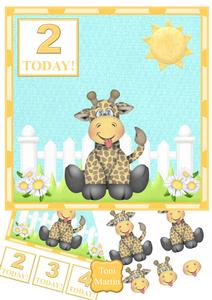 Toddler Birthday Giraffe Mini Kit (age 2,3,4) & Decoupage