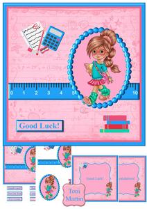 School / College Girl Mini Kit & Decoupage