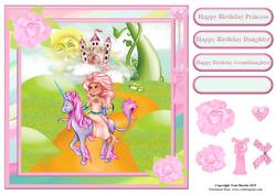 Princess & Unicorn Magical Scene Topper & Decoupage