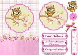 Cute Owl Topper & Decoupage