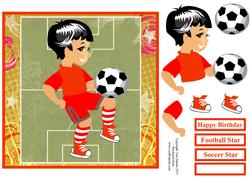 Football / Soccer Boy Topper & Decoupage