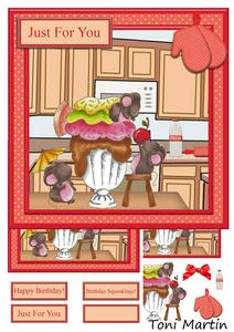 Cherry on Top - Cute Mice - Mini Kit & Decoupage