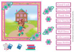 School Girl Topper & Decoupage