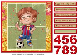 Footballer Birthday Boy Age Topper & Sentiments