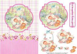 A Beautiful Baby Girl Topper & Decoupage