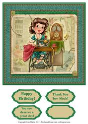 Vintage Seamstress Topper & Sentiments