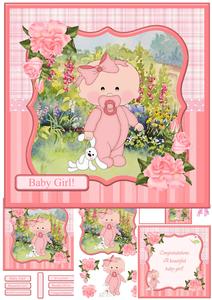 New Baby Girl Mini Kit & Decoupage