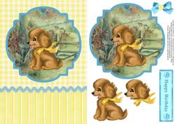 Cute Puppy Topper & Decoupage