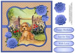 Delightful Puppy Scene Topper & Decoupage