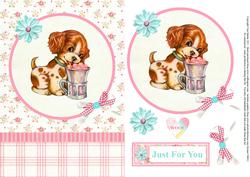 Cute Puppy Card Front / Topper & Decoupage