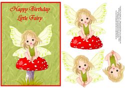Happy Birthday Little Fairy Topper & Decoupage