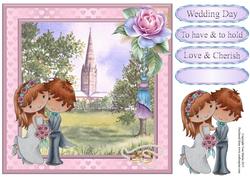 Penny's Special Day Wedding Card Topper & Decoupage