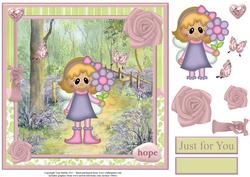 Flower Fairy in the Woods Topper & Decoupage