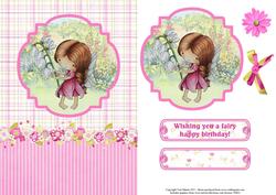 Wishing You a Fairy Happy Birthday Card Topper & Decoupage