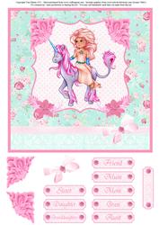 Pretty Princess & Unicorn Topper & Decoupage