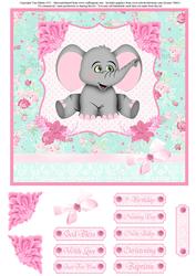 Baby Elephant Card Topper & Decoupage