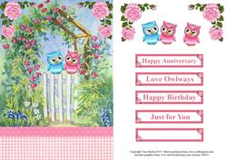 Cute Owls Card Topper & Decoupage