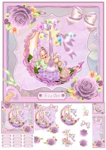 Baby Girl Card Mini Kit & Decoupage