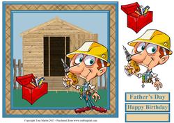 Shed Dude - Father's Day / Male Birthday Topper & Decoupage