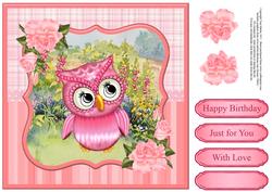 Sweet Owl Card Topper & Decoupage
