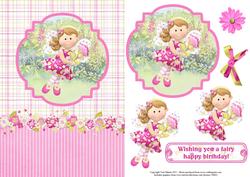 Wishing You a Fairy Happy Birthday Card Topper & Decoupage