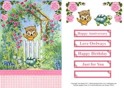 Owl & Tortoise Rose Arch Topper & Decoupage