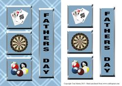 Pub Games Card Topper & Decoupage - Father's Day