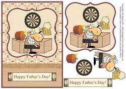 Beer Man - Pub Themed - Father's Day Card Topper & Decoupage