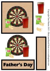 Darts Card Topper & Decoupage - Father's Day