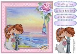 Penny's Special Day Beach Wedding Card Topper & Decoupage