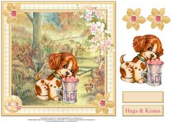Cute Puppy Scene Card Topper & Decoupage