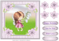 Snowdrop Daisy Fairy Card Topper & Decoupage