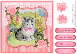 Sweet Kitten Card Topper & Decoupage