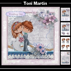 Wedding Couple 8x8 Card Mini Kit & Decoupage