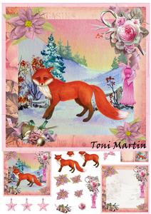 Winter Scene Fox Christmas Mini Kit & Decoupage