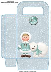 Little Winter Boy & Polar Bear Friend Christmas Gift Bag